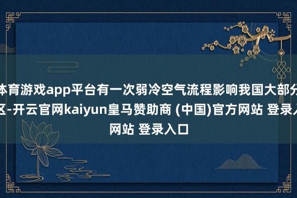 体育游戏app平台有一次弱冷空气流程影响我国大部分地区-开云官网kaiyun皇马赞助商 (中国)官方网站 登录入口