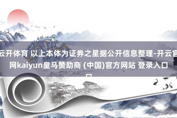 云开体育 以上本体为证券之星据公开信息整理-开云官网kaiyun皇马赞助商 (中国)官方网站 登录入口
