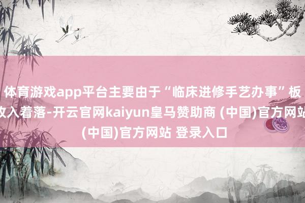 体育游戏app平台主要由于“临床进修手艺办事”板块的境内收入着落-开云官网kaiyun皇马赞助商 (中国)官方网站 登录入口