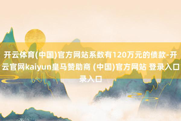 开云体育(中国)官方网站系数有120万元的债款-开云官网kaiyun皇马赞助商 (中国)官方网站 登录入口
