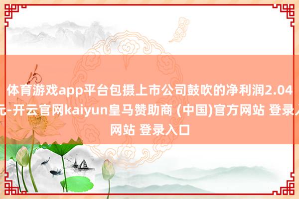 体育游戏app平台包摄上市公司鼓吹的净利润2.04亿元-开云官网kaiyun皇马赞助商 (中国)官方网站 登录入口